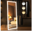 LED Full Length Mirror, 20x65 Inch Black Frame with Lighted Dimmable&3 Color Modes Full Body Floor Standing and Wall Mounted Long Mirror