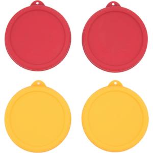 2 Cup Round Silicone Storage Cover Lids Replacement for Anchor Hocking and Pyrex 7200-PC Glass Bowls (Container not Included) (Red & Orange) 4 Pack