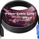 Relaxweex 6ft Power Cable Cord Compatible with Nema 5-15p to Male Connector, 16 Awg Wire, 20a 3 Pin Ac, Power Extension Cable for LED Screen Beam Moving Head Light Stage Audio Video Equipment More-3ft