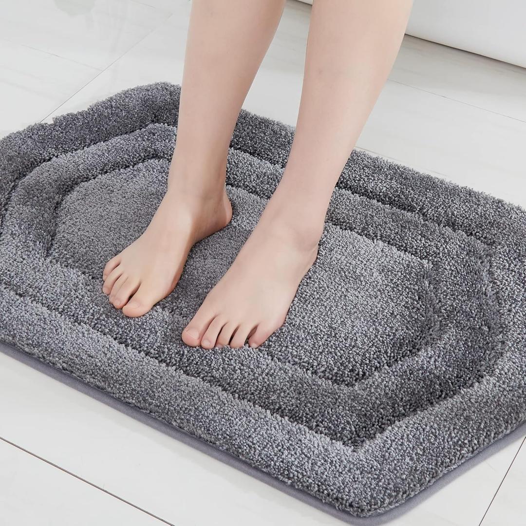 COSY HOMEER Extra Thick Bath Rugs for Bathroom - Anti-Slip Bath Linen Sets Mats Soft Plush Yarn Shaggy 100% Strong Polyeste Living Room Bedroom Water Absorbent(Grey,17x27 - Inches) COSY HOMEER Extra Thick Bath Rugs for Bathroom - Anti-Slip Bath Linen Sets Mats Soft Plush Yarn Shaggy 100% Strong Polyeste Living Room Bedroom Water Absorbent(Grey,17x27 - Inches)