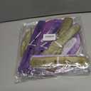 KAXIXI Hanging Party pom pom Set, 15pcs Purple Gold Paper Flowers Pom Poms Balls and Paper Lanterns for Wedding Birthday Bridal Baby Shower Graduation, LanternPomPom010