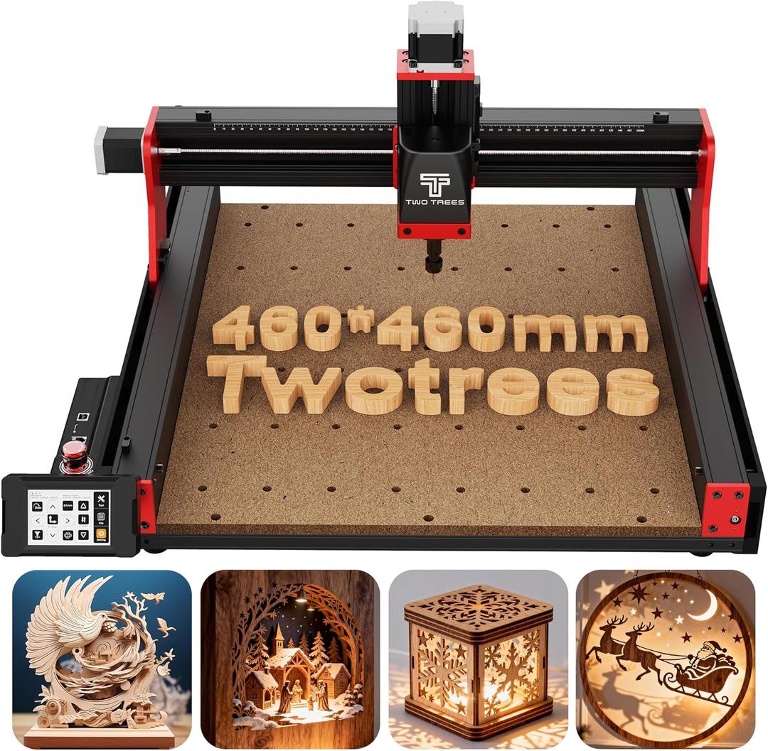 Twotrees TTC450 Pro All-Metal CNC Router Machine with NEMA 57 Stepper Motor 3.5" Touch Screen,Upgraded 3 Axis Engraver Machine, Engraving Milling Machine for Wood Acrylic Aluminum Carving Cutting