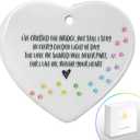 Pet Memorial Ornament | Heart Shaped Double-Sided Rainbow Bridge Poem with Gift Box, Porcelain Pet Loss Keepsake Dog Cat Gift | Gold