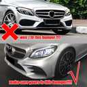 NEESPOC Front Bumper Lip Splitter Spoiler Fit for Mercedes Benz C Class W205 (for AMG Line Model only) 2019-2022 C300/ C43 Accessories Air Chin Body Kit (Gloss Black)