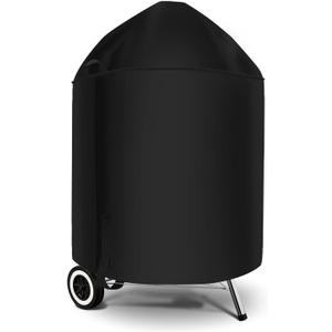 SunPatio Heavy Duty Waterproof Grill Cover Compatible for Weber, Big Green Egg, Char-Broil 22 Inch Charcoal Kettle Grills, Outdoor FadeStop BBQ Cover, Compared to Weber 7150, 27.5" Dia x 38" H