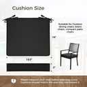 UNIKOME Outdoor Chair Cushions Set of 4, Water Resistant Patio Seat Cushions with Ties for Outdoor Furniture, High-Density Foam, UV & Fade Resistant, Piped Edge – 18.5" x 16" x 3", Black