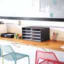 Bankers Box Decorative Eight Compartment Literature Sorter, Letter, Black/Gray