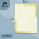 Sustainable Greetings 50 Sheets Gold Foil Award Certificate Paper 8.5 x 11 for Printing - Blank Cardstock for Graduation, Diploma and Achievement (White Awards Certificates)