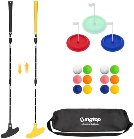 KINGTOP Adjustable Golf Putters for Men and Women, Right and Left Handed Two-Way Golf Putter Club for Kids | Teens | Adults, Putting Training Combo Pack with Putting Cup and Practice Foam Balls