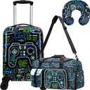 Kids Luggage Set 3 Piece Suitcase Set 16 Hardside Luggage with Spinner Wheels Girls Boys Carry on Toddler Travel Rolling Suitcase Airline Approved (Game)