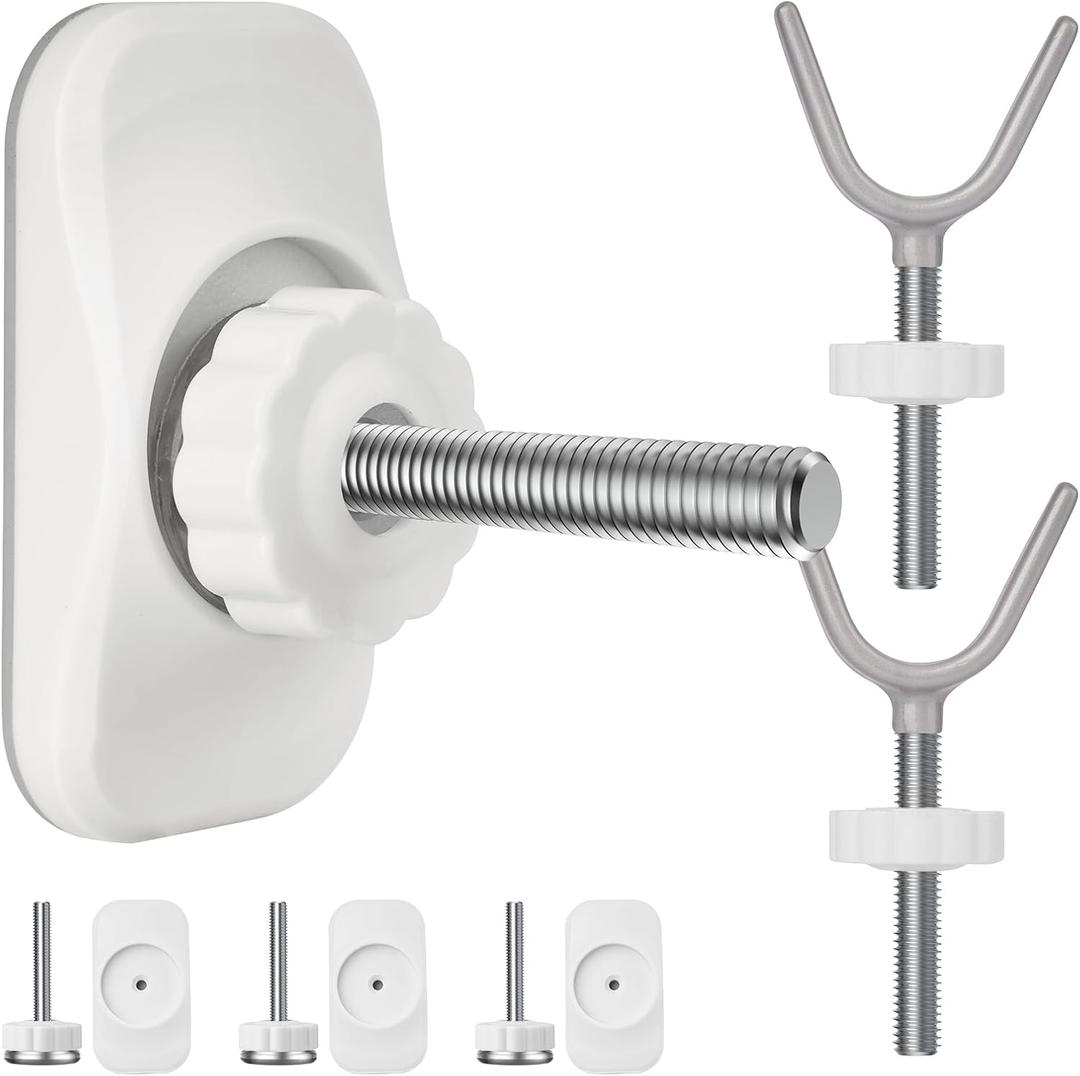 4PCS Baby Gate Wall Protector Wall Cups + 4PCS 8MM Baby Gate Threaded Spindle Rod + 2PCS Baby Gate Banister Adapter Y-Spindle Rods, for Pressure Mounted Baby & Pet Safety Stair Gates