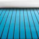 Fullfire EVA Foam Boat Flooring, Faux Teak Marine Boat Decking Sheet with Self-Adhesive Deck Carpet for Bass Boat Jon Boat Pontoon RV Kayak Floor 94" x 47"/35"/15" (Blue With Black Lines)