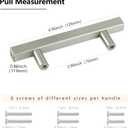 3 x 10 Pack Brushed Nickel Cabinet Pulls 5 Inch Square, Kitchen Hardware for Cabinets, Stainless Steel Cabinet Pulls for Kitchen Drawer, Cabinet Handles 3 Inch Hole Center