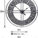 30 inch Large Wall Clock Decorative Solid Metal Retro Decor for Home Farmhouse Living Room