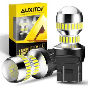 AUXITO Upgraded LED Bulbs for Reverse, Brake and Tail Lights - T20 7441 7444 LED Kit for Backup, Turn, Parking Lights - 6000K Xenon White (7443/7440)