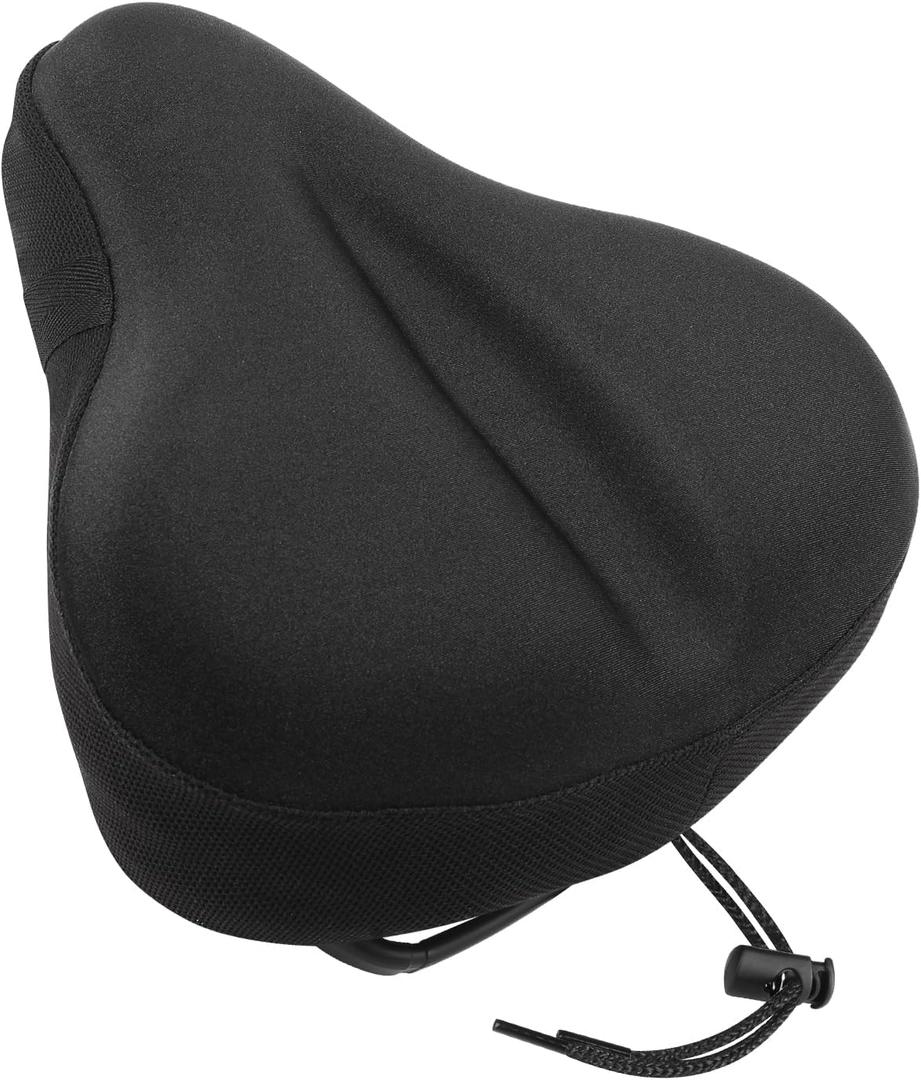 Bike Seat Cushion, Comfortable Bicycle Saddle Cover for Indoor and Outdoor Cycling, Padded Gel Cover for Exercise, Mountain & Road Bikes, Universal Fit for Peloton & Stationary Bikes