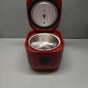 Low Sugar Rice Cooker with Steamer Basket, 3L Small Low Carb Rice Cooker with Stainless steel Steamer Basket (Red)