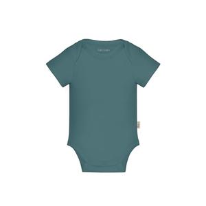 KOH KOH Kids Baby Short Sleeve Soft Cotton Boy Girl Unisex Solid Gender Neutral Plain Infant Toddler Wide Neck Lap Shoulder Comfy Snap Closure Tagless One Piece Bodysuit, Teal Blue Green 0-3M