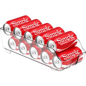 Simple Houseware Soda Can Organizer and Dispenser for Refrigerator / Pantry, Clear (1 Pack)