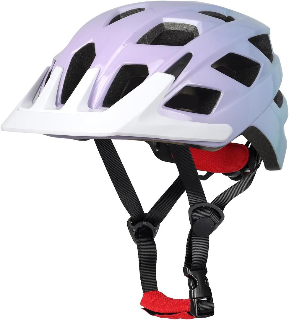 Kids Bike Helmet, 2 Size Adjustable for Youth Toddler Boys & Girls 3-5-8-10-12-14 Years, Child Helmets with Visor for Skating Cycling Scooter (Purple blue gradient) Size: M: 54-58 cm / 21.3"-22.8"