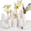 Ceramic Bud Vases, Set of 12 White Vases for Centerpieces Small Vase for Flowers Mini Ceramic Vases for Pampas Grass VAse Bulk for Wedding Table Centerpieces Decoration Boho Home Decor DIY Gift