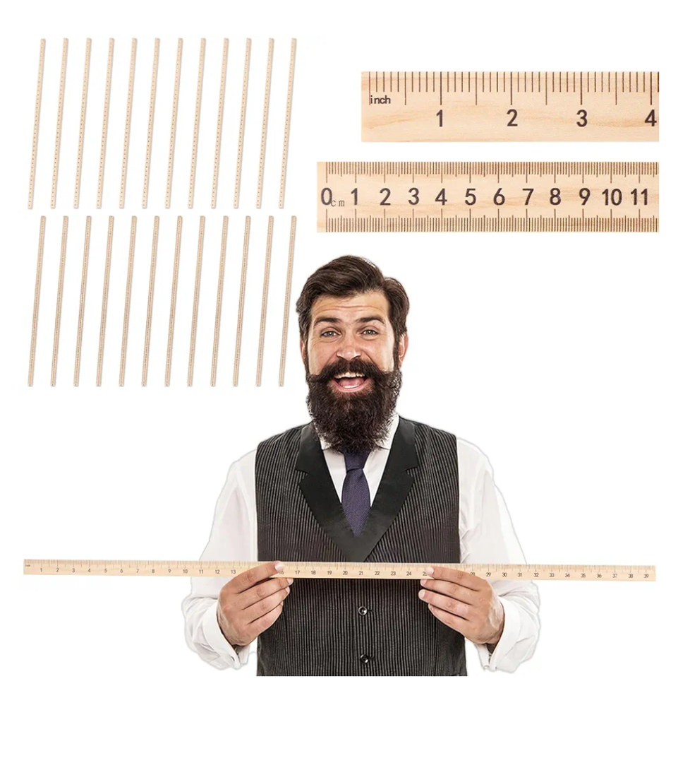 gisgfim 12 Pack 39 Inches Wood Double Sided Meter Stick Yard Stick Wood Economy Meterstick Wooden Ruler 100 Centimeters Measuring Yardstick Bulk School Classroom Home Office Kid Measuring Tailor Craft