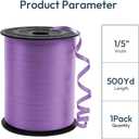3 x Premium Light Purple Curling Ribbon, 1/5" Wide x 500 Yards Christmas Curling Ribbons for Gift Wrapping, Party Decoration, Balloon String, Ribbons for Florist Flower (1 Roll)