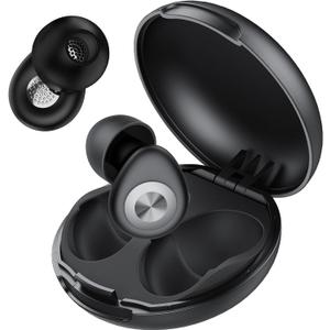 Ear Plugs for Sleeping Noise Cancelling, 45dB Earplugs for Noise Reduction, Reusable Noise Cancelling Ear Plugs Hearing Protection for Focus/Study/Work/Concert, Silicone EarPlugs with Case & 8 Eartips (Black)