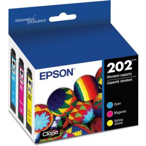 EPSON 202 Claria Ink Standard Capacity Color Combo Pack (T202520-S) Works with WorkForce WF-2860, Expression XP-5100