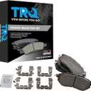 TRQ Front Ceramic Brake Pad Set Compatible with 06-07 Subaru B9 Tribeca 08-14 Tribeca 14-18 Forester 2.0XT Premium Touring 05-19 Legacy GT 2.5GT 3.0R 3.6R 10-19 Outback 3.6R 15-21 WRX