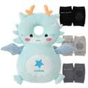 Feidoog Baby Head Protector Cushion Backpack with 3 Knee Pads for Walking & Crawling,Blue Dragon