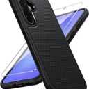 FNTCASE for Galaxy A36-5G Phone Case: Samsung A36 A56 5G Dual Layer Protective Heavy Duty Cover Shockproof Rugged with Non Slip Textured Back - Military Protection Bumper Tough 6.7 Inch (Black)