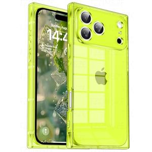 Tzomsze Case Compatible with iPhone 17 Pro Max Clear Case,Camera Protection,Reinforced Corners TPU Slim Shockproof Case Cover for Women Girls 6.9 inch-Transparent Neon