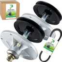 2 Pack 1001046 Spindle Assembly with 494199MA Spindle Pulley 37X88MA Belt 1/2x89 Replace Murray 492574ma Spindle Assembly 092574MA 094129MA 090905MA 094199MA for Murray 42 inch Deck Spindles