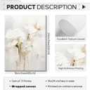 Neutral Wall Art Abstract Floral Canvas Pictures Beige Flower Wall Decor Modern Painting Minimalist Poster Abstract Botanical Prints White Artwork for Bedroom Living Room 16x24x3 Inch Ready to Hang, 16"x24" Wrapped Canvas