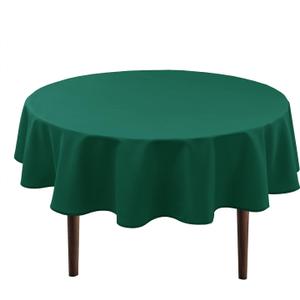 Hiasan Round Tablecloth 70 Inch - Waterproof Stain Resistant Spillproof Polyester Fabric Table Cloth for Dining Room Kitchen Party, Hunter Green