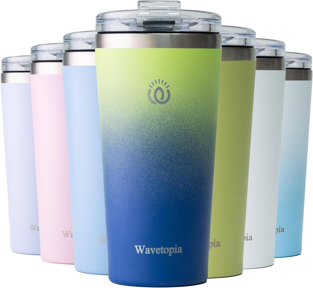 Insulated Coffee Mug with Lid, Reusable Stainless Steel Travel Coffee Cup, 16 Oz Double Wall Vacuum Spill Proof Tumbler Cups for Men and Women Hot & Cold DrinksForest