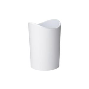 Superio Small Bathroom Trash Can, Modern White Mini Open Waste Bin (1 1/2 Gallon, 6 Liter) Plastic Garbage Can for Kitchen, Bathroom, Bedroom, Office, Under Desk, Car