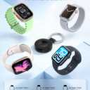 Travel Charger with Keychain for Apple Watch - Aluminum Alloy Portable Charger for iWatch Compatible with iPhone Cable