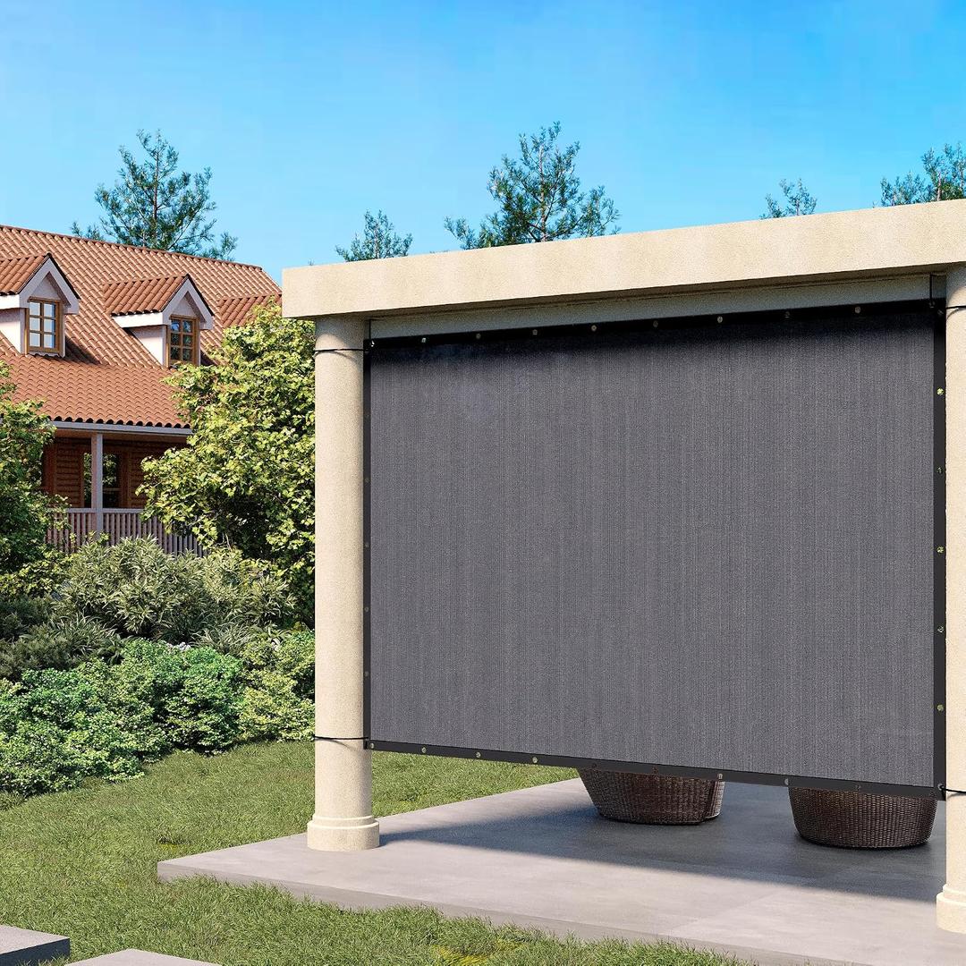 DIFY 12x20 FT Shade Fabric 90% Sun Shade Cloth Privacy Screen with Grommets for Patio Garden Pergola Cover Canopy, Grey