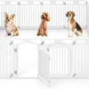 16 Panel Dog Playpen, 32''H Plastic Pet Fence with Lockable Door