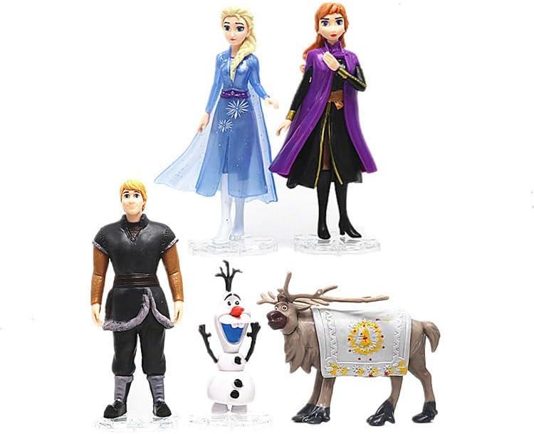 6 Pcs Movie Toy Figure Toys Party Birthday Decorations Toy Story Collection (Anna and Alsa Princess 5pcs A)