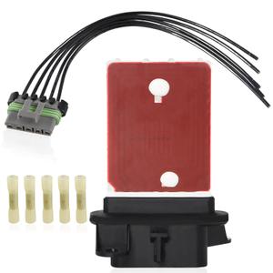 HVAC Blower Motor Resistor Kit AC Blower Control Module with 13 AWG Connector Wire Harness Compatible with Chevrolet Sonic 2012-2021 Spark 2013-2015 Trax 2015-2022 Replace# 95018066 94560526