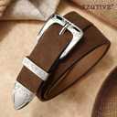 XZQTIVE Western Belt for Women, Cowgirl Cowboy Suede Belt for Jeans Pants, Vintage Belts with Silver Buckle, Country Style