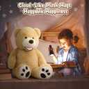 MorisMos Smiling Giant Teddy Bear, 39inch Big Stuffed Animal Bears with Large Footprints Plush, Gift Kids Girlfriend Boyfriend, Light Brown