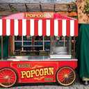 Preboun 3 Pcs Carnival Awning Decorations Tent Circus Hanging Decorations Carnival Banner Concession Stand Sign Canopy Awning for Pirate Summer Party, 9.84''x78.74'' (Red and White)