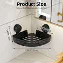 2026 New Corner Shower Shelf - Triangle Suction Cup No-Drill Bathroom Storage Rack with Towel Bar, 3-Layer Adhesive Organizer for Shower and Bathroom Corners (Black)