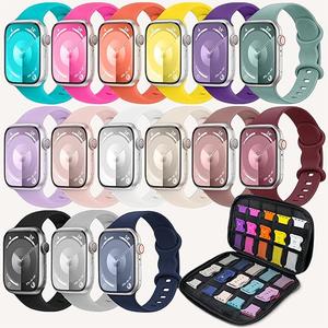 15 Pack Sport Bands with Compatible for Apple Watch Bands 40mm 41mm 38mm 42mm  Women Men, Soft Silicone Watch Band with Storage Case for iWatch Series 11 10
