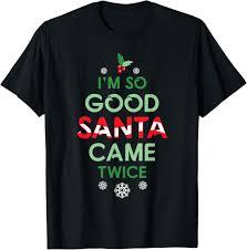 Womens Santa Came Twice Christmas Funny Sexy Naughty Claus T-Shirt XL