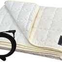 MINPWNP Grounding Mat for Bed, Grounding Cotton Pad Earth Mat with Silver Fiber for Stress Relief & Sleep Improvement 34.2"x50" Beige